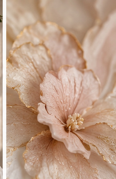 Pale blush sugar flower with delicate translucent petals