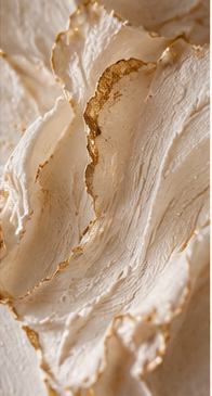 Sculpted ivory buttercream with delicate irregular ridges